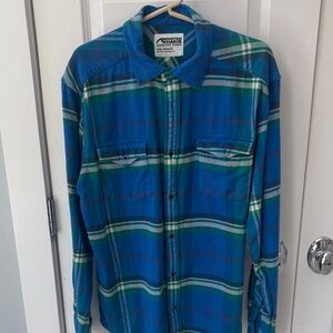 Mountain Khakis Men's Blue and Green Plaid Shirt